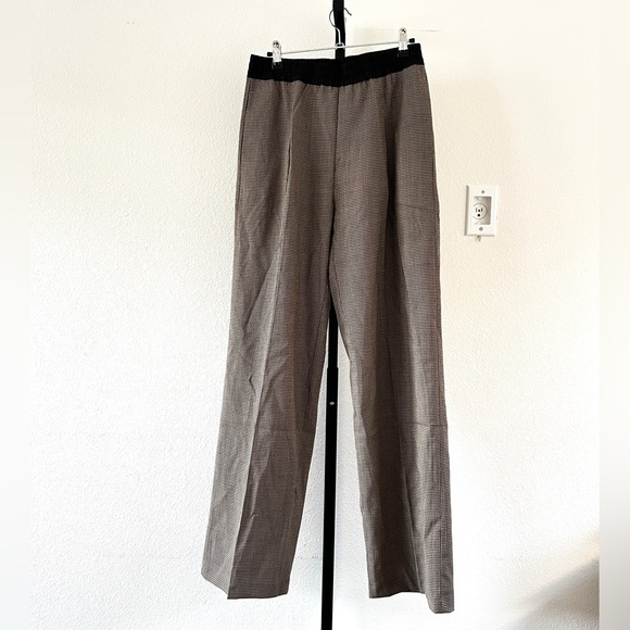 Thakoon Smocked Waist Plaid Pull On Pants in Brown Combo, Size 6, New with Tag - Picture 2 of 9